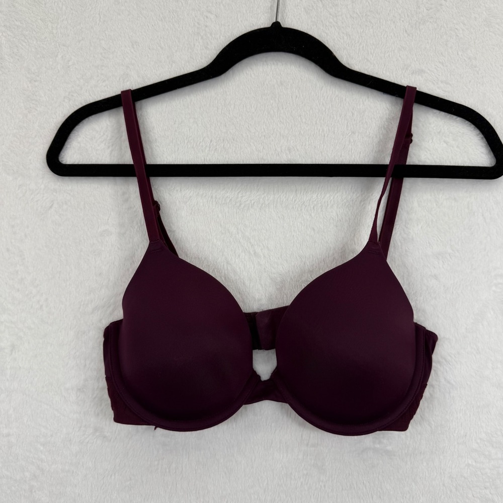 Victoria's Secret PINK Wear Everywhere Lightly Lined T-Shirt Bra 34C Purple READ